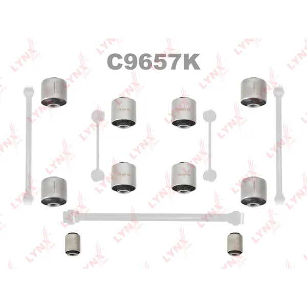 Комплект сайлентблоков задней подвески (10шт) TOYOTA LC100/LEXUS 470 LYNXauto C9657K