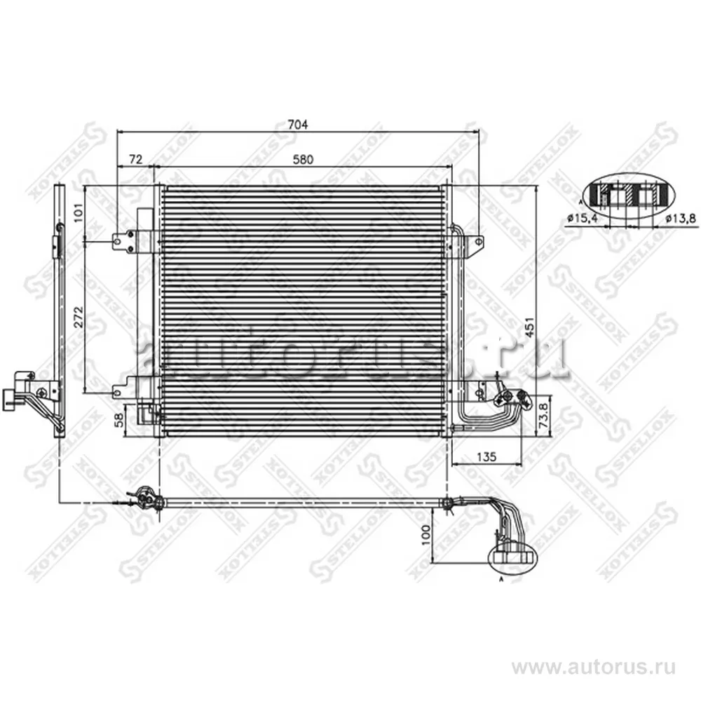 Радиатор кондиционера VW Caddy/Touran 1.4-2.0/1.9TDi 04> STELLOX 10-45060-SX