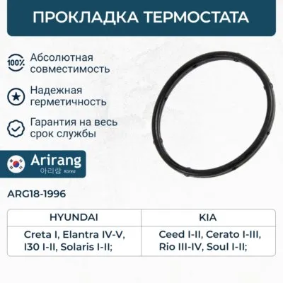 Прокладка термостата Hyundai (Solaris 11-,20 -, Creta 15-20, Tucson 11- ARIRANG ARG181996