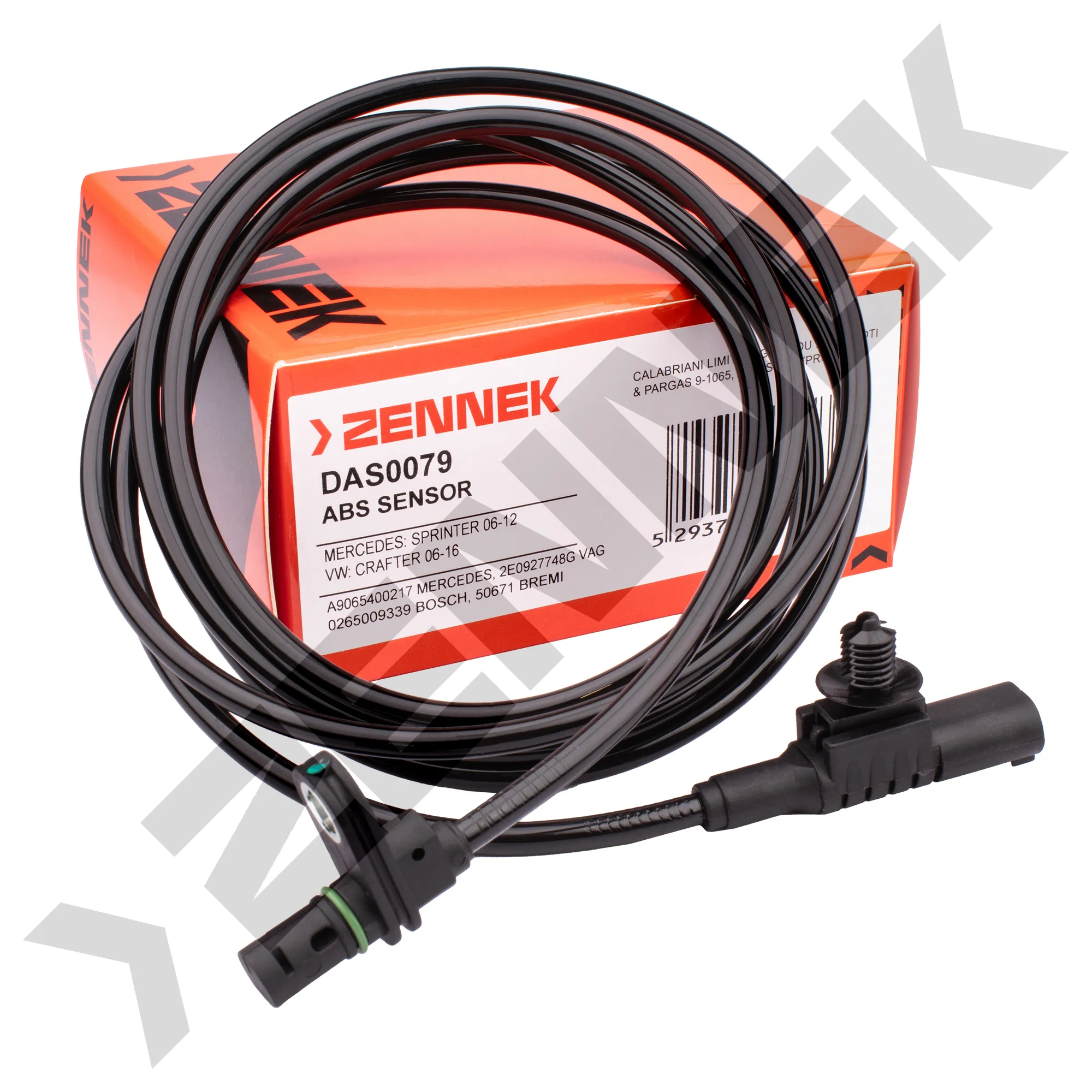 Датчик ABS задний правый MERCEDES SPRINTER 06-12, VW CRAFTER 06-16 ZENNEK DAS0079
