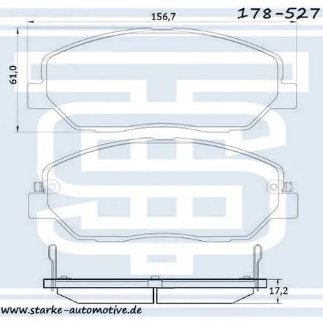 Колодки тормозные HYUNDAI SANTA FE KIA SORENTO STARKE 178-527