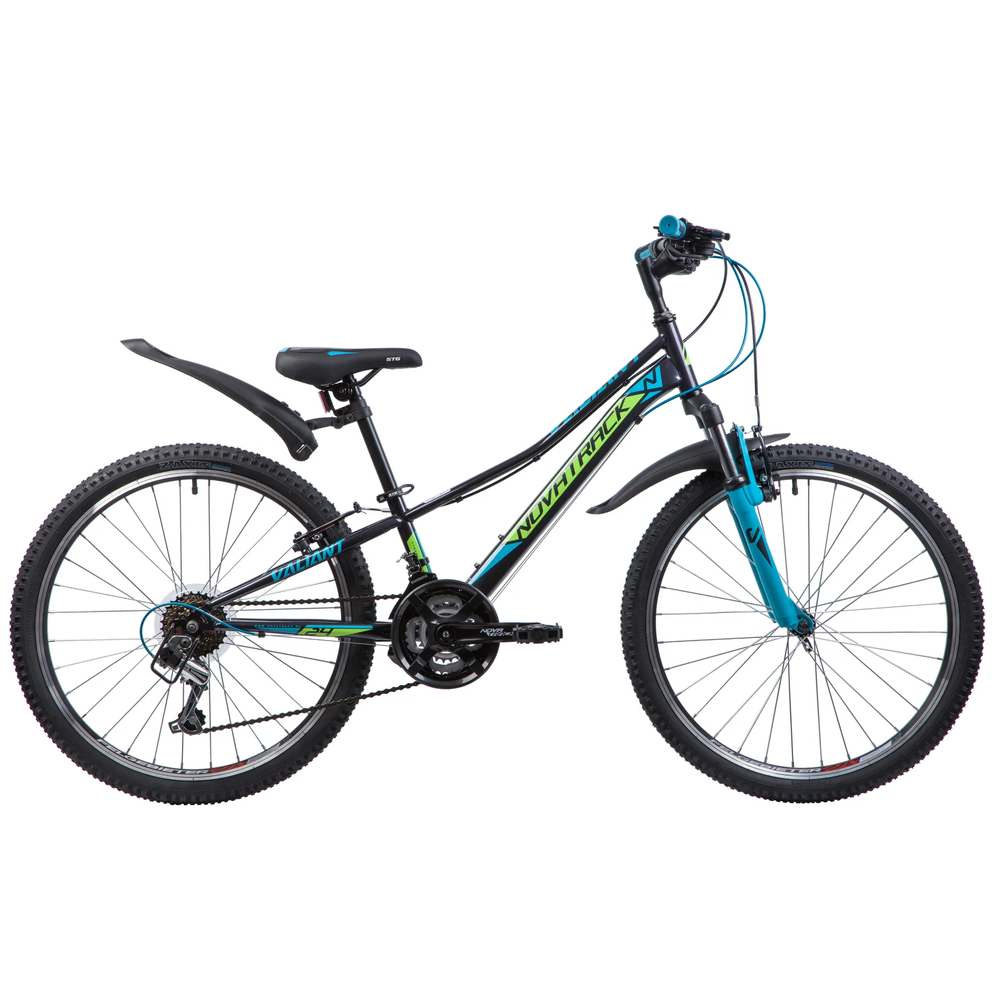 Велосипед 24 хардтейл Novatrack Valiant 18.V (2019) количество скоростей 18 рама сталь 10 черный
