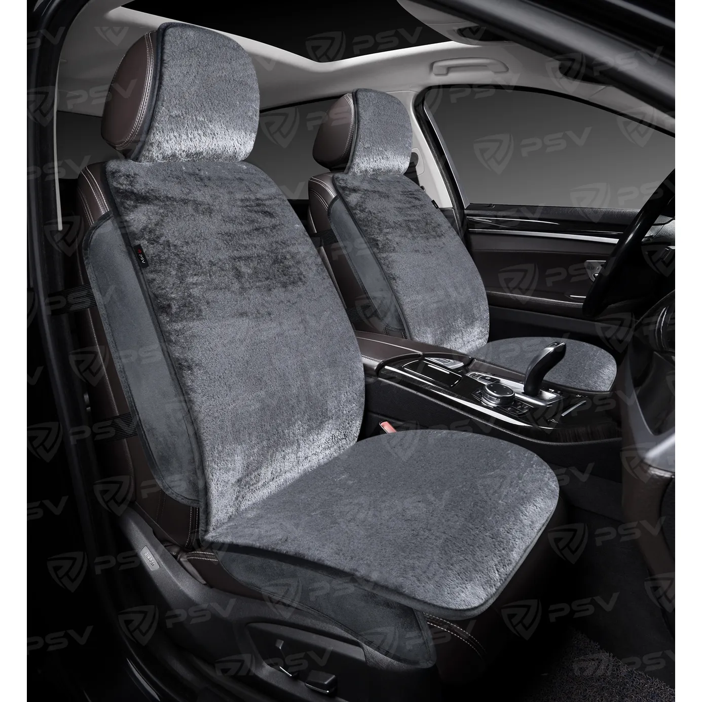 Накидки в машину универсальные меховые PSV 2D Mutton FRONT (Темно-Серый), 1 шт. 137743