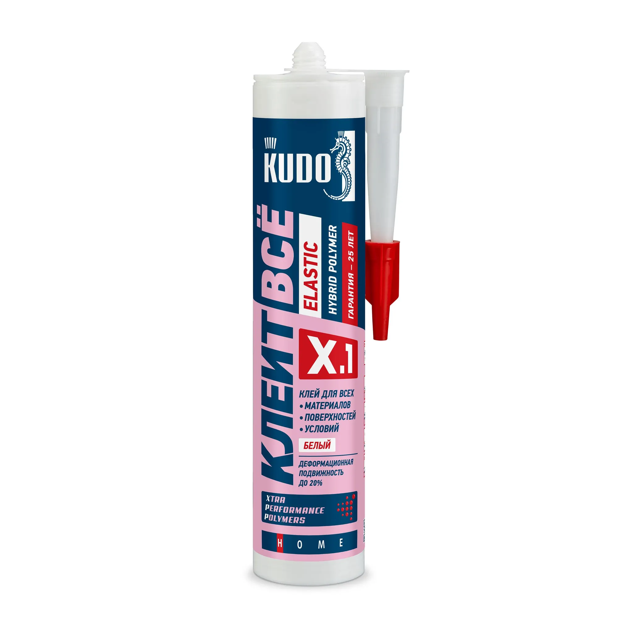 Клей-герметик гибридный ELASTIC «КЛЕИТ ВСЁ» белый KX-1W 280 мл KUDO KX1W