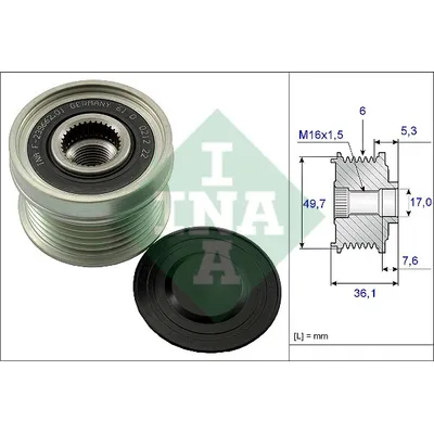Шкив генератора (с крышкой) MB/SSANGYONG mot.2.0/2.7 XDI INA 535 0134 10