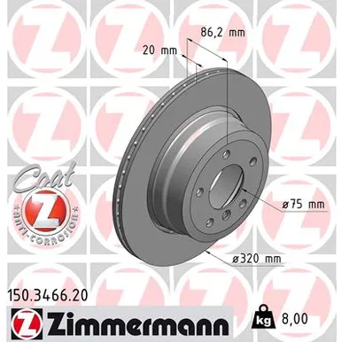 Диск тормозной ZIMMERMANN 150346620