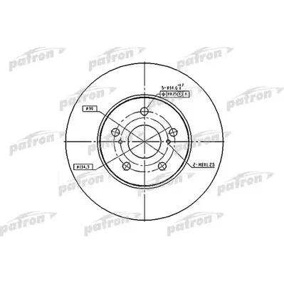 Диск тормозной передний TOYOTA: CAMRY 96-01, CAMRY 01- PATRON PBD4204