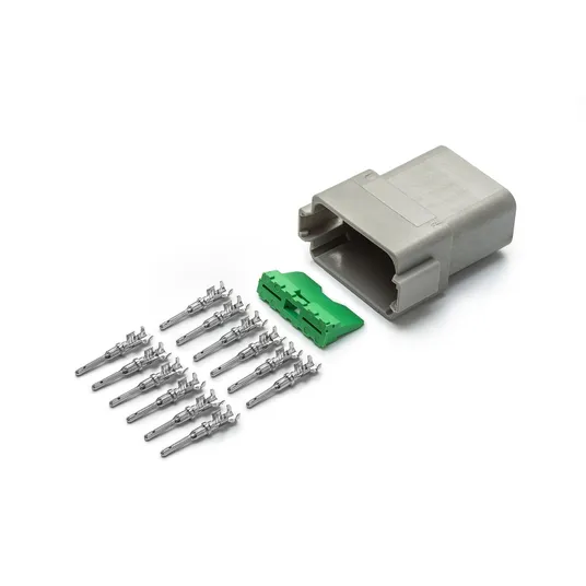 Разъем Deutsch DT04-12P (12pin) 12 контактов под сечение провода 0.5-0.8 мм? для ГАЗ, КАМАЗ, МАЗ, УРАЛ, DAF, IVECO, MAN, Mercedes, Renault, Scania, Tatra.