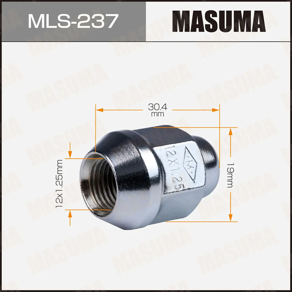 Гайка колесная (комплект 20 шт, цена за 1 шт.) MASUMA MLS-237