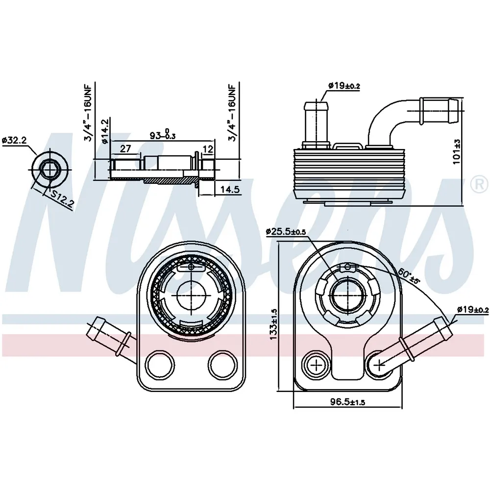 Радиатор масляный ford focus ii/iii (cap, cb4) (04-) 1.6 90972 NISSENS 90972