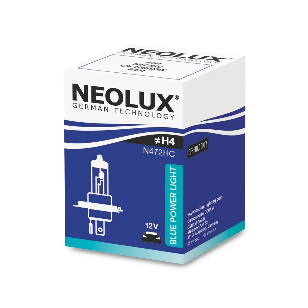 Лампа 12V H4 100/90W P43t 5000K NEOLUX BLUE POWER LIGHT 1 шт. картон N472HC