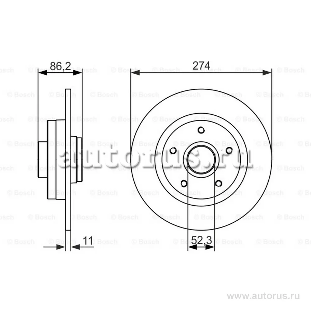 Диск тормозной задний с подши кольц BOSCH 0986479682