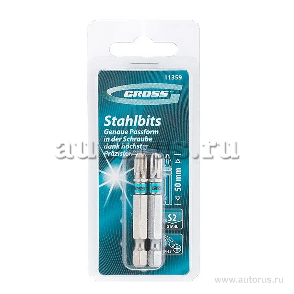 Набор бит PH3x50, сталь S2, 2шт GROSS 11359