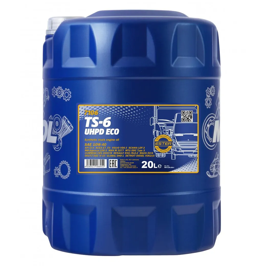 Масло моторное MANNOL TS-6 ECO UHPD 10W-40 минеральное 20 л 1541