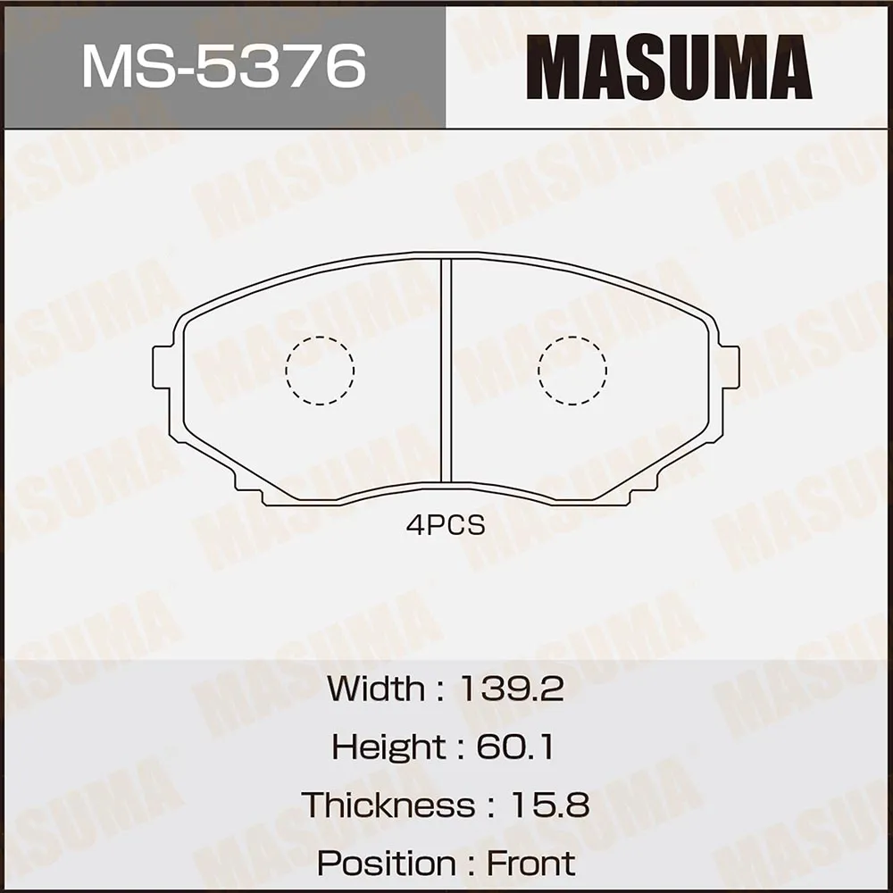 Колодки передние MAZDA BONGO BRAWNY MASUMA MS-5376