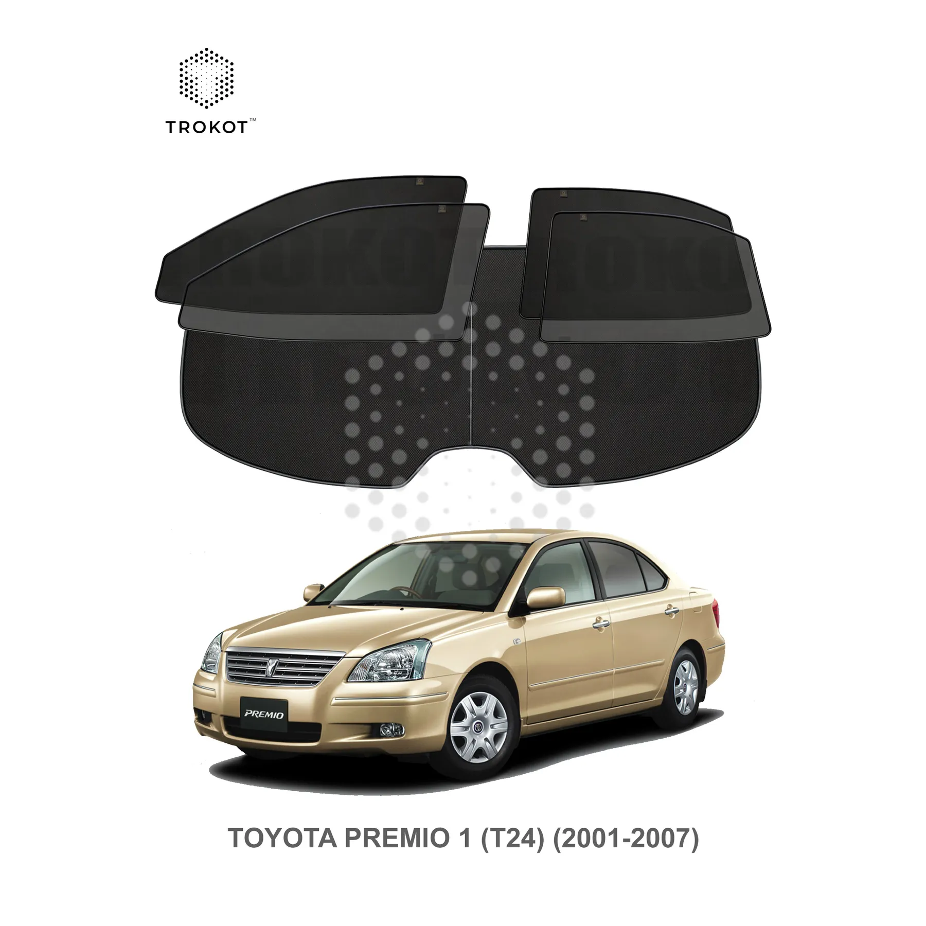 Полный комплект из 5 экранов Toyota Premio (1) (T24) (2001-2007) (Правый руль)