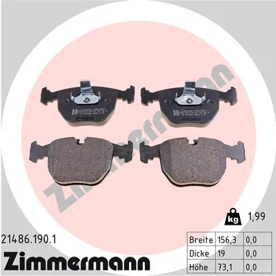 Колодки тормозной пер. BMW 5 (E39), 7 (E38), X5 ZIMMERMANN 21486.190.1