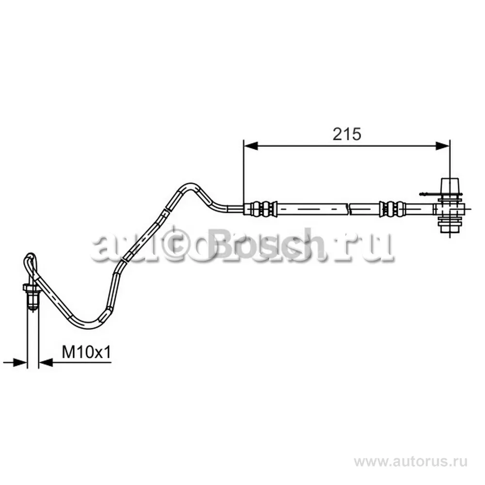 Шланг тормозной задний правый! L=220mm Seat Cordoba, VW Polo 1.0-2.0i/1.9TDI 99-02 BOSCH 1 987 481 533