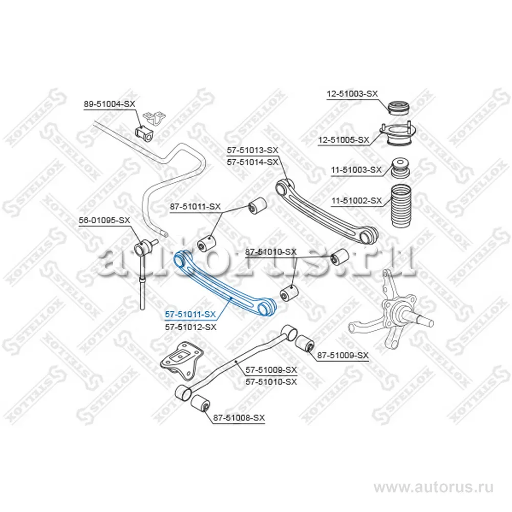 Рычаг зад. подв. пер. п. Hyundai Accent STELLOX 5751011_SX