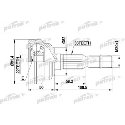 ШРУС наружн к-кт [Без ABS] OPEL: ASTRA G 1.4/1.6/1.7TD PATRON PCV1287