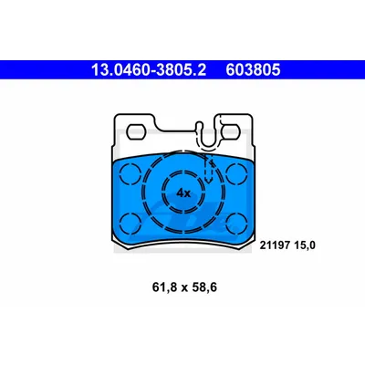Колодки тормозные задние ATE 13.0460-3805.2