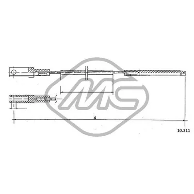 Трос сцепления VW TRANSPORTER 1,7 - 1,8 Metalcaucho 83614