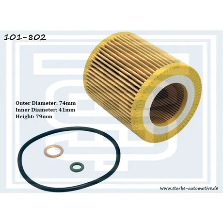 Фильтр масляный BMW N52-N54 E60 / E90-E93 / F10/F01-F04/ X-3 (E83/F25) / X-5 (E70) STARKE 101-802