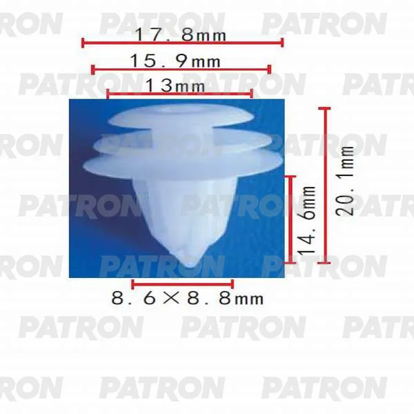 Клипса пластмассовая GM, Lexus, Mitsubishi, Toyota применяемость: внутр PATRON P37-0053