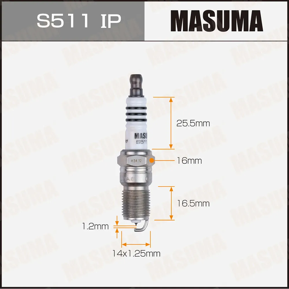 Свеча зажигания MASUMA IRIDIUM+PLATINUM (ITR6F13) MASUMA S511IP