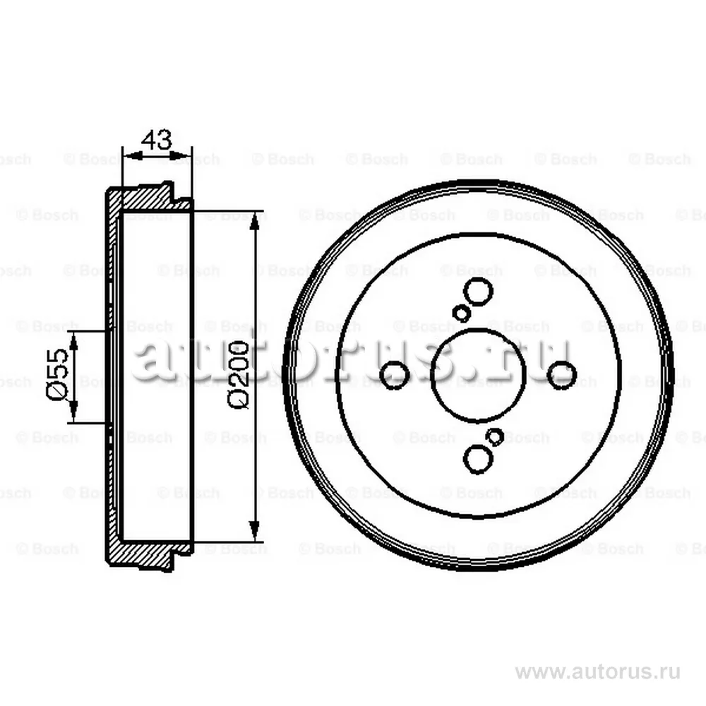 Барабан тормозной BOSCH 0986477138
