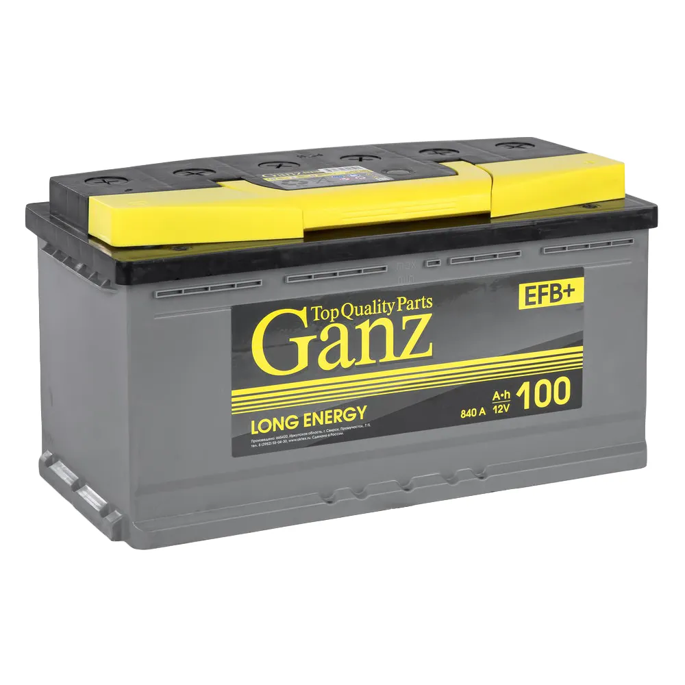 Аккумулятор GANZ EFB 100 А/ч обратный R+ 352x175x190 L5 EN 840 А