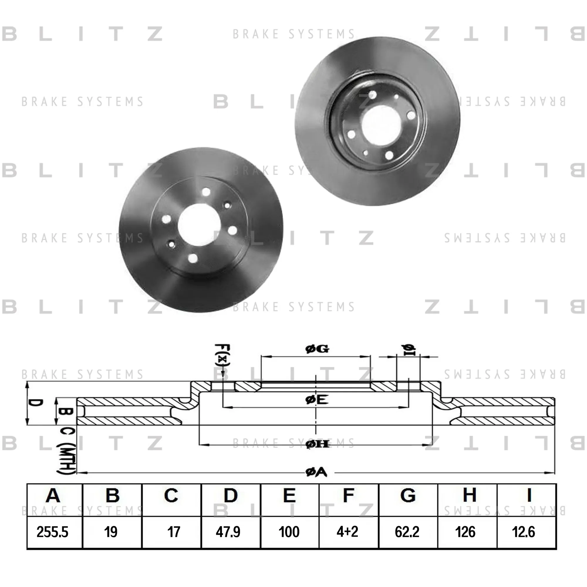 Диск тормозной передний вентилируемый HYUNDAI GETZ 02 -> BLITZ BS0280