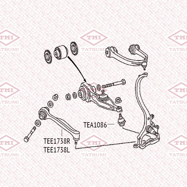 Рычаг передней подвески нижний L MERCEDES W220/C215 98-> TATSUMI TEE1738L