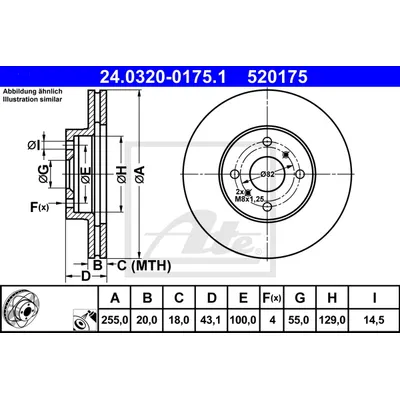 Диск тормозной передний TOYOTA YARIS ATE 24.0320-0175.1