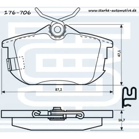 Колодки тормозные зад. MITSUBISHI CARISMA (DA) / COLT VI / VOLVO S40 I STARKE 176-706