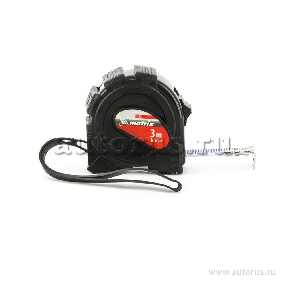 Рулетка Black, 3 м x16 мм, обрезиненный корпус MATRIX 31013
