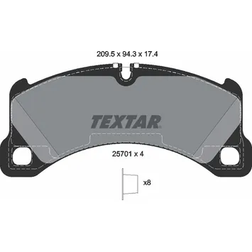 Колодки PORSCHE MACAN TEXTAR 2570101