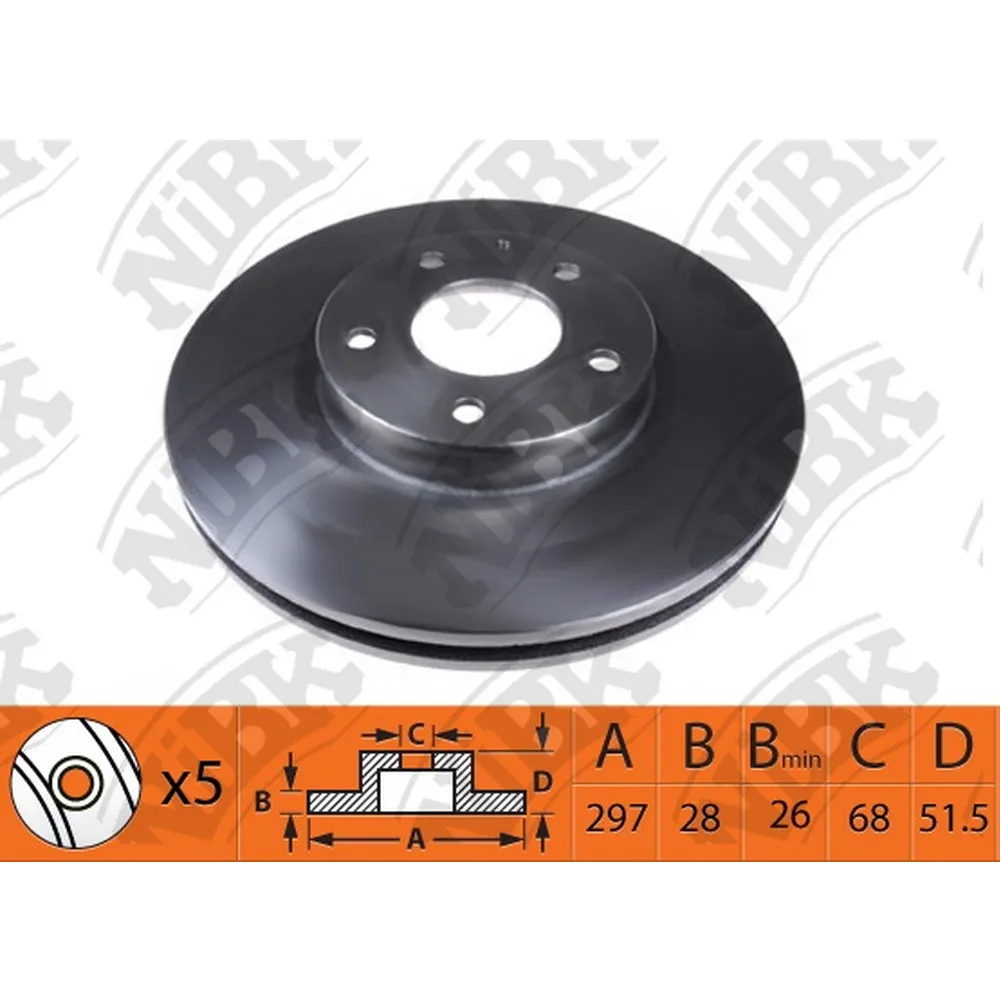 Диск тормозной передний MAZDA 6 2012->/CX-5 2011-> /VENT NIBK RN1516