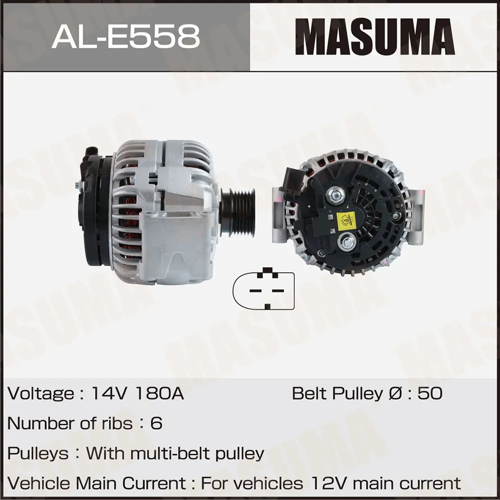 Генератор MASUMA, MERCEDES-BENZ / M 272, M 273 (14V/180A) MASUMA ALE558