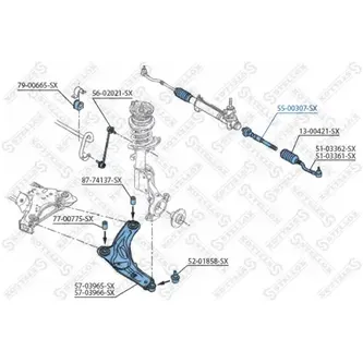 Тяга рулевая Renault IV Espace 2.0-3.0DCi 02> STELLOX 55-00307-SX