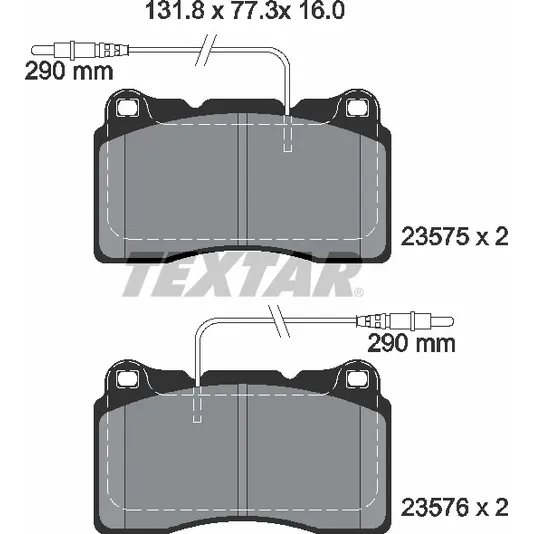 Колодки передние с противошумной пластиной Q+ CITROЛN FIAT LANCIA PEUGEOT TEXTAR 2357501