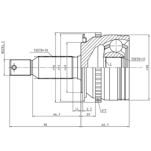 ШРУС наружный ZIKMAR Z87203R