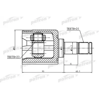 ШРУС внутренний 25x41x23 MITSUBISHI CARISMA DA 95-03 PATRON PCV1384