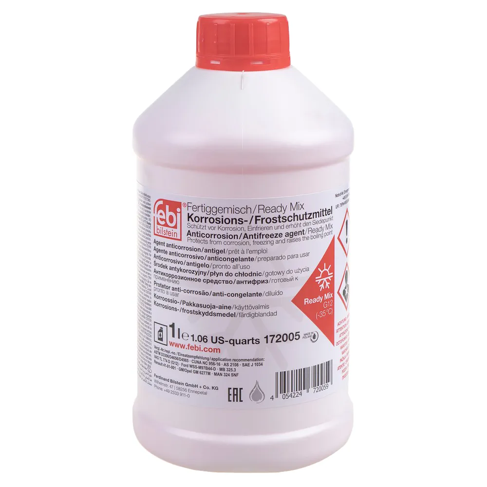 Антифриз FEBI G12 готовый -35 красный 1 л 172005