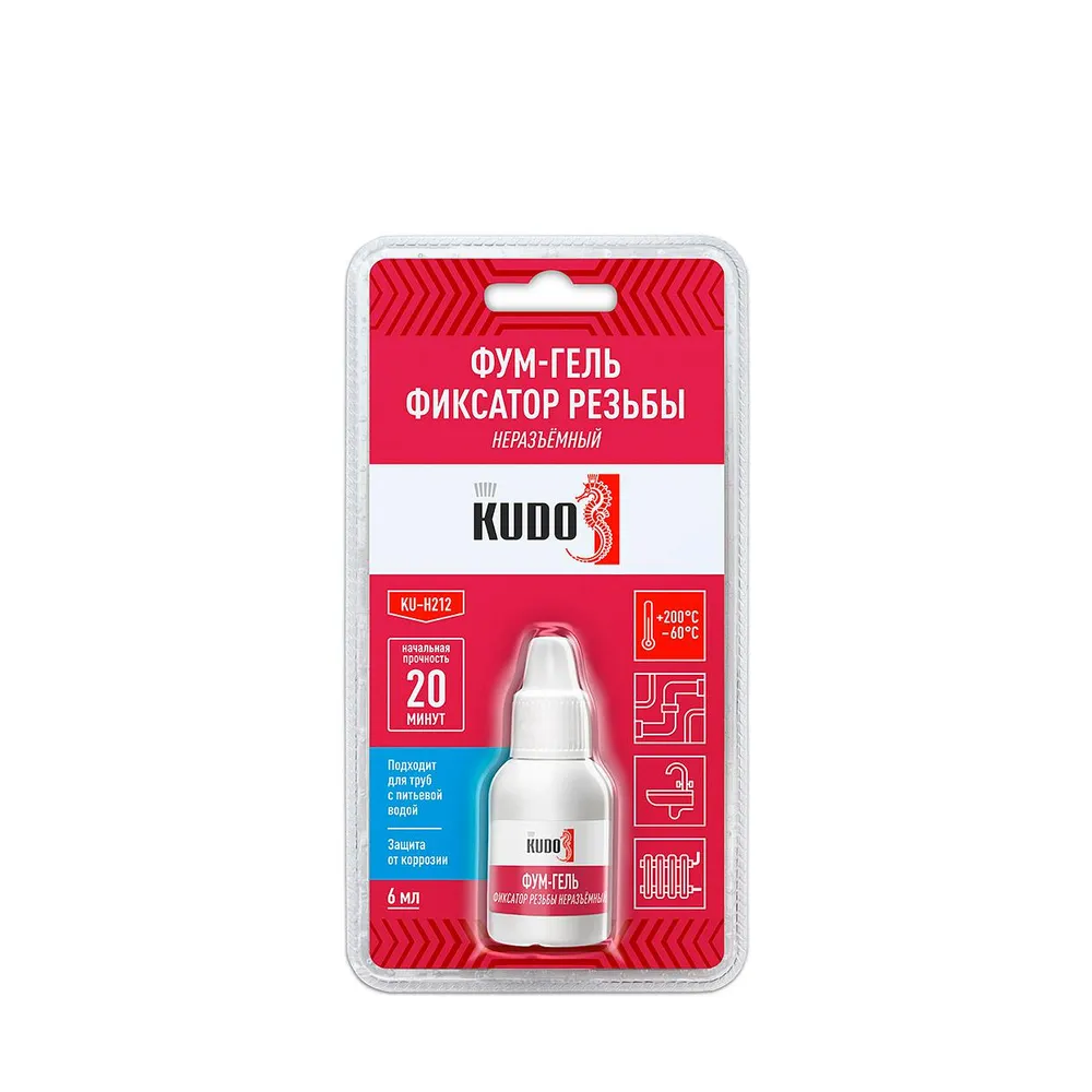 Фумгель (фиксатор резьбы) анаэробный неразъемный 6 мл KUDO KU-H212 KUDO KU-H212