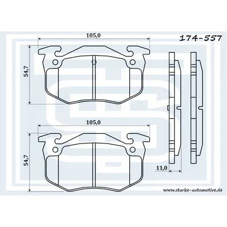 Колодки тормозные RENAULT CLIO II задние STARKE 174-557