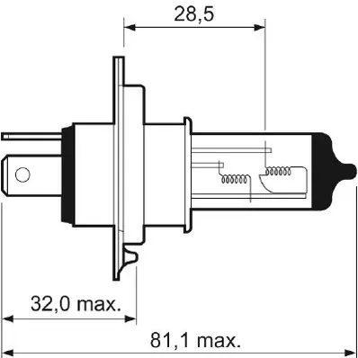 Лампа 12V H4 55/60W VALEO Standart 1 шт. картон 032 007