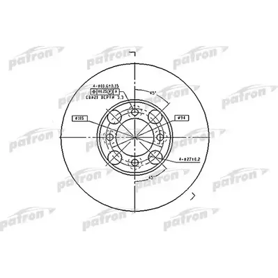 Диск тормозной передний MAZDA: 626 II 83-87, 626 II HATCHBACK 83-87 PATRON PBD1998