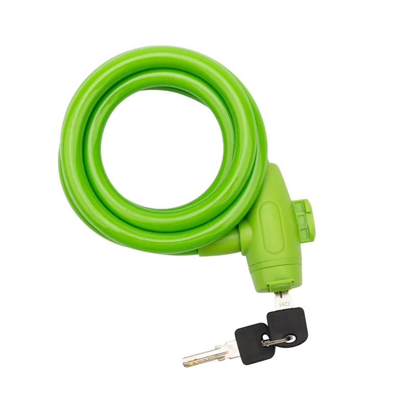 Тросовый замок взломостойкий для велосипедов и колясок с ключом 150 см зеленый Четыре сезона 79-0313