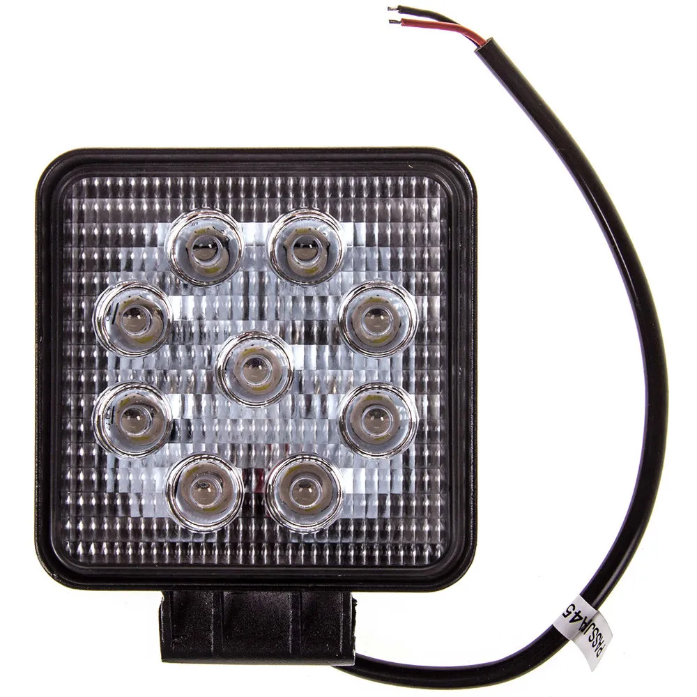 Фара светодиодная OFF ROAD 105105 мм квадратная 12V/24V 27W SKYWAY 9 диодов рассеиваемый свет 1шт. SKYWAY S07201013
